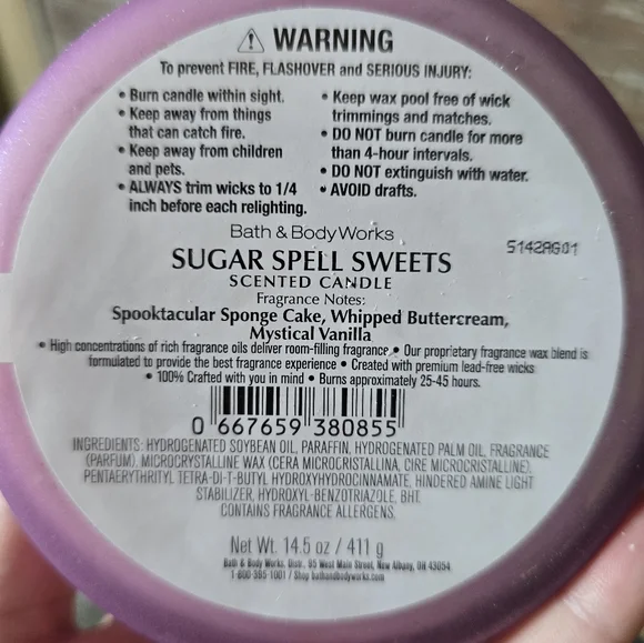 Bath & Body Works Sugar Spell Sweets Candle